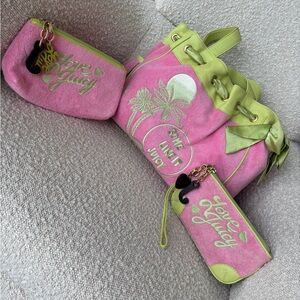 Vintage Y2K ✨💖Juicy Couture💕 Pink and Lime Green Daydreamer Bag SET